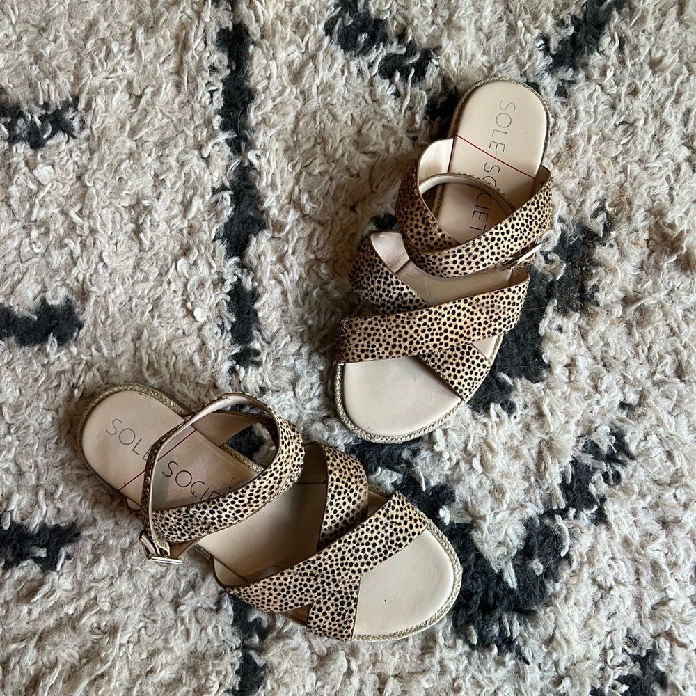 Sole Society Spotted Strap Sandals